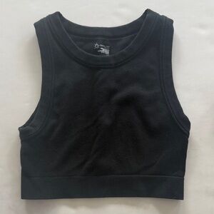 Black Sleeveless Cropped Tank Top